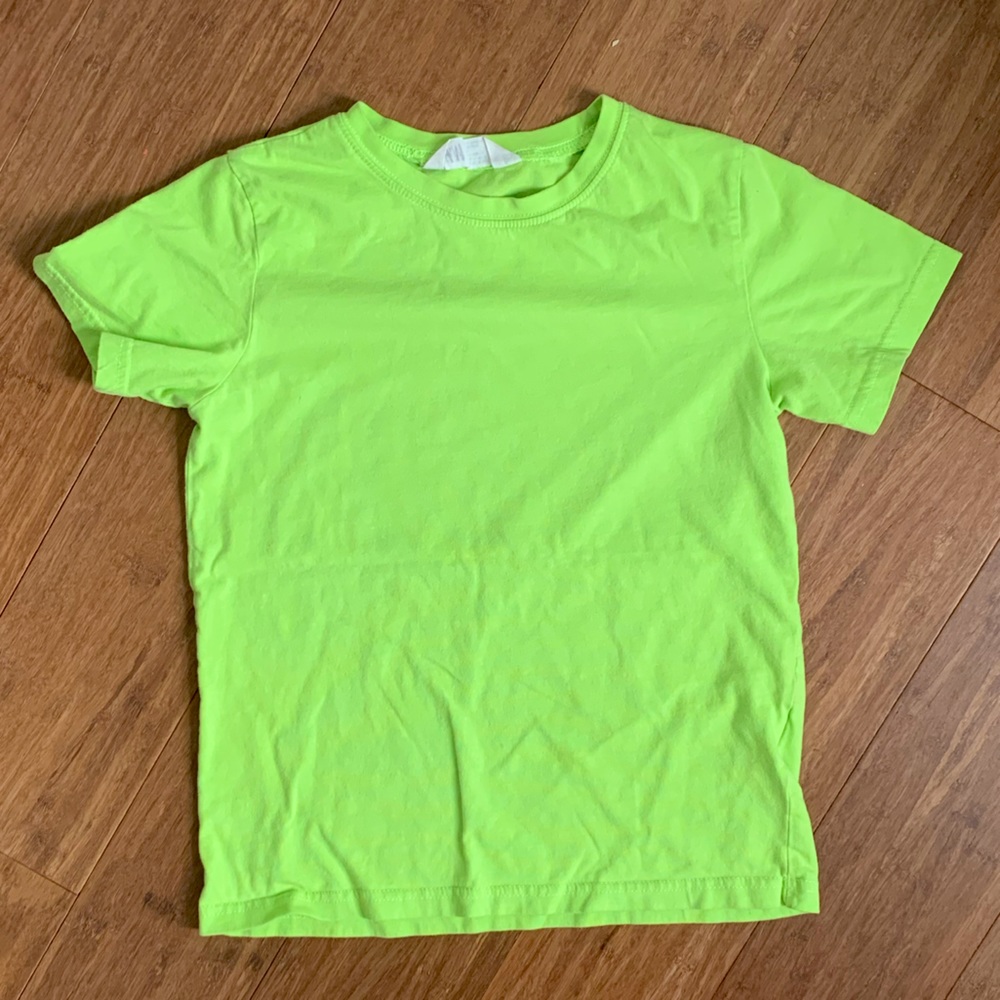 H&M crew neck t-shirt, Neon green, size 8/10. Unisex